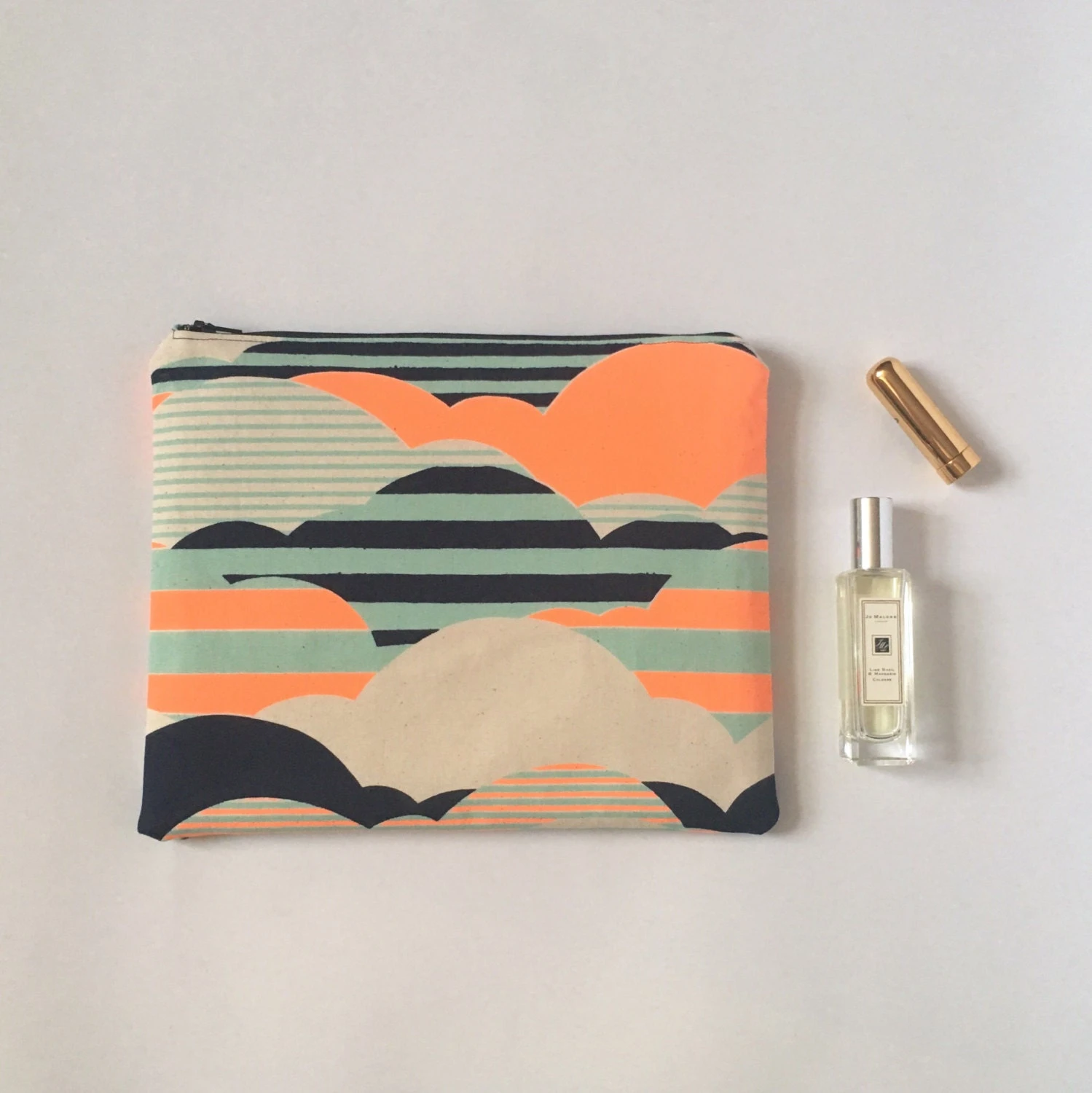 Handmade Clutch Bag, Cloud Print, Makeup Bag, Fabric Clutch, Zipper Clutch, Travel Bag, Christmas Gift, Gift For Her, LoadedBobbins 4 Handmade Clutch Bag, Cloud Print, Makeup Bag, Fabric Clutch, Zipper Clutch, Travel Bag, Christmas Gift, Gift For Her, LoadedBobbins - Image 2