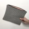 Fabric Clutch Bag, Upcycled Bag, Zipper Clutch, Houndstooth Print, Handmade Clutch, Party Clutch, Christmas Gift For Her, Black Bag