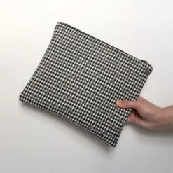 Fabric Clutch Bag, Upcycled Bag, Zipper Clutch, Houndstooth Print, Handmade Clutch, Party Clutch, Christmas Gift For Her, Black Bag -Cheap Bags & Purses Store il fullxfull.1109060054 styt