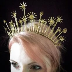The STARLET Star Brass Crown Tiara - Wedding, Festival, Bride, Christmas, Prom, Headpiece, Starry, Constellation, Gold -Cheap Bags & Purses Store il fullxfull.1351851572 5714