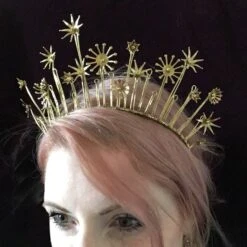 The STARLET Star Brass Crown Tiara - Wedding, Festival, Bride, Christmas, Prom, Headpiece, Starry, Constellation, Gold -Cheap Bags & Purses Store il fullxfull.1351851656 mcav