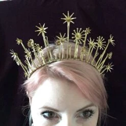 The STARLET Star Brass Crown Tiara - Wedding, Festival, Bride, Christmas, Prom, Headpiece, Starry, Constellation, Gold -Cheap Bags & Purses Store il fullxfull.1351851790 34cu