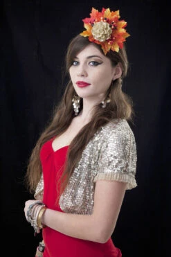 Sparkly Christmas Red And Gold Festive Aliceband