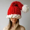 Chunky Knit Santa Hat Christmas Gift For Her