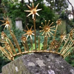 The STARLET Star Brass Crown Tiara - Wedding, Festival, Bride, Christmas, Prom, Headpiece, Starry, Constellation, Gold