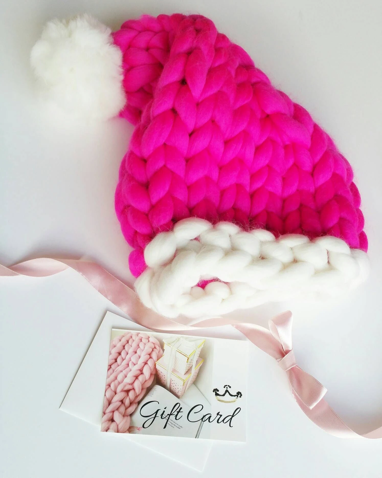 Chunky Knit Santa Hat Christmas Gift For Her 5 Chunky Knit Santa Hat Christmas Gift For Her - Image 3