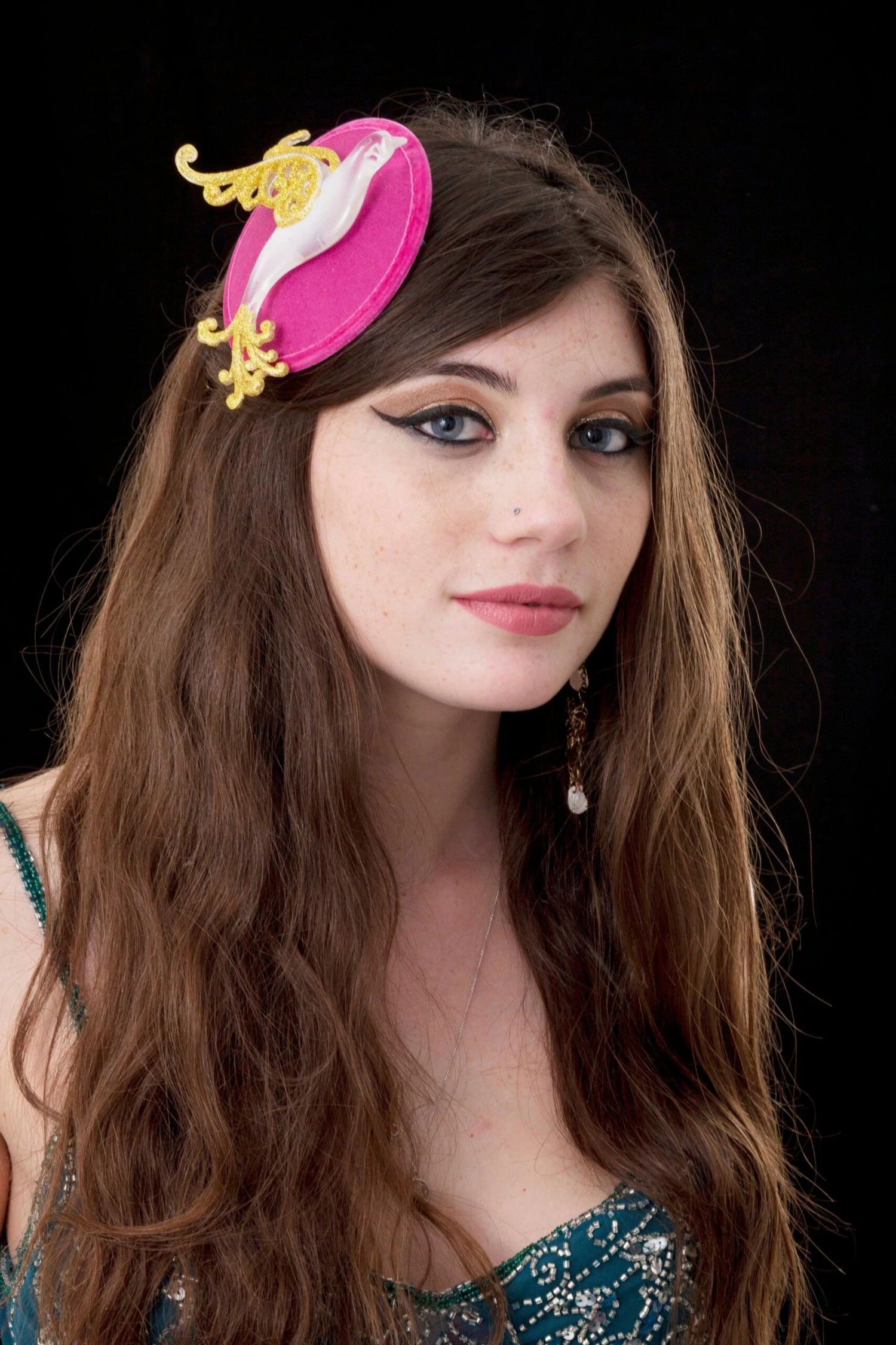 Christmas Pink And Gold Bird Fascinator 11 Christmas Pink And Gold Bird Fascinator - Image 9