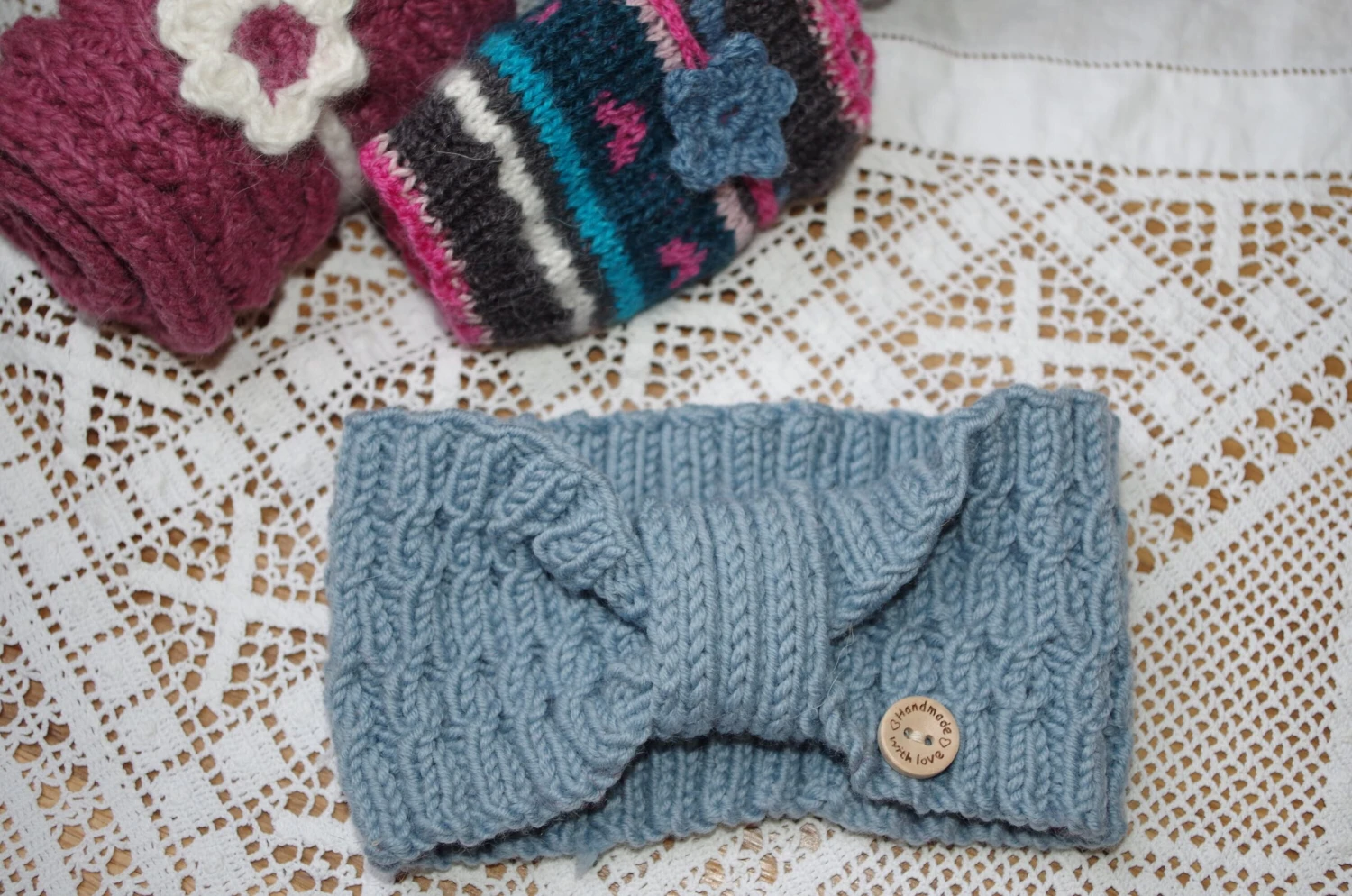 Hand Knitted Womens Blue Headband, In Merino Yarn. Twisted Rib. Handmade Gift For Her, Christmas, Birthday. To Order 18 Colours 3 Sizes 9 Hand Knitted Womens Blue Headband, In Merino Yarn. Twisted Rib. Handmade Gift For Her, Christmas, Birthday. To Order 18 Colours 3 Sizes - Image 7