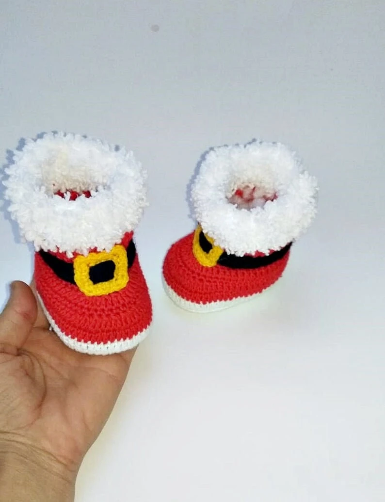 Christmas Baby Booties Baby Boots Red Booties Crochet Baby Shoes Newborn Boots Christmas Baby Boots Christmas Boots Crib Shoes 3 Christmas Baby Booties Baby Boots Red Booties Crochet Baby Shoes Newborn Boots Christmas Baby Boots Christmas Boots Crib Shoes