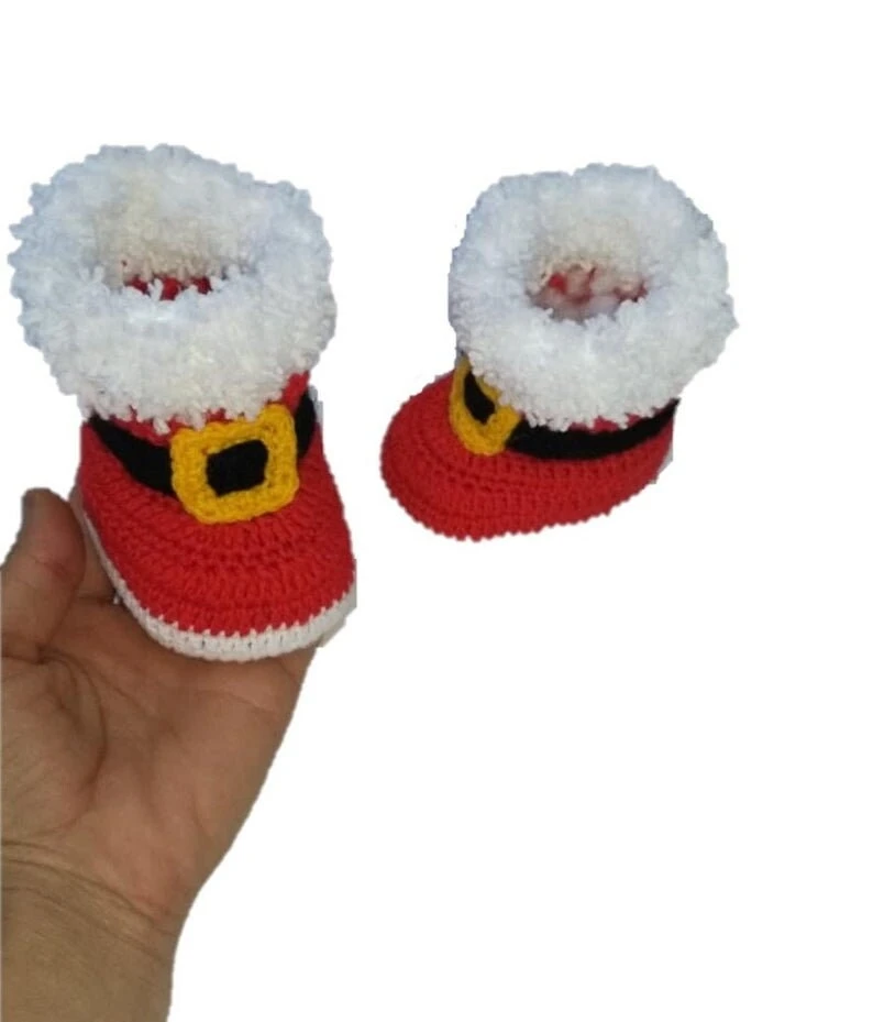 Christmas Baby Booties Baby Boots Red Booties Crochet Baby Shoes Newborn Boots Christmas Baby Boots Christmas Boots Crib Shoes 5 Christmas Baby Booties Baby Boots Red Booties Crochet Baby Shoes Newborn Boots Christmas Baby Boots Christmas Boots Crib Shoes - Image 3