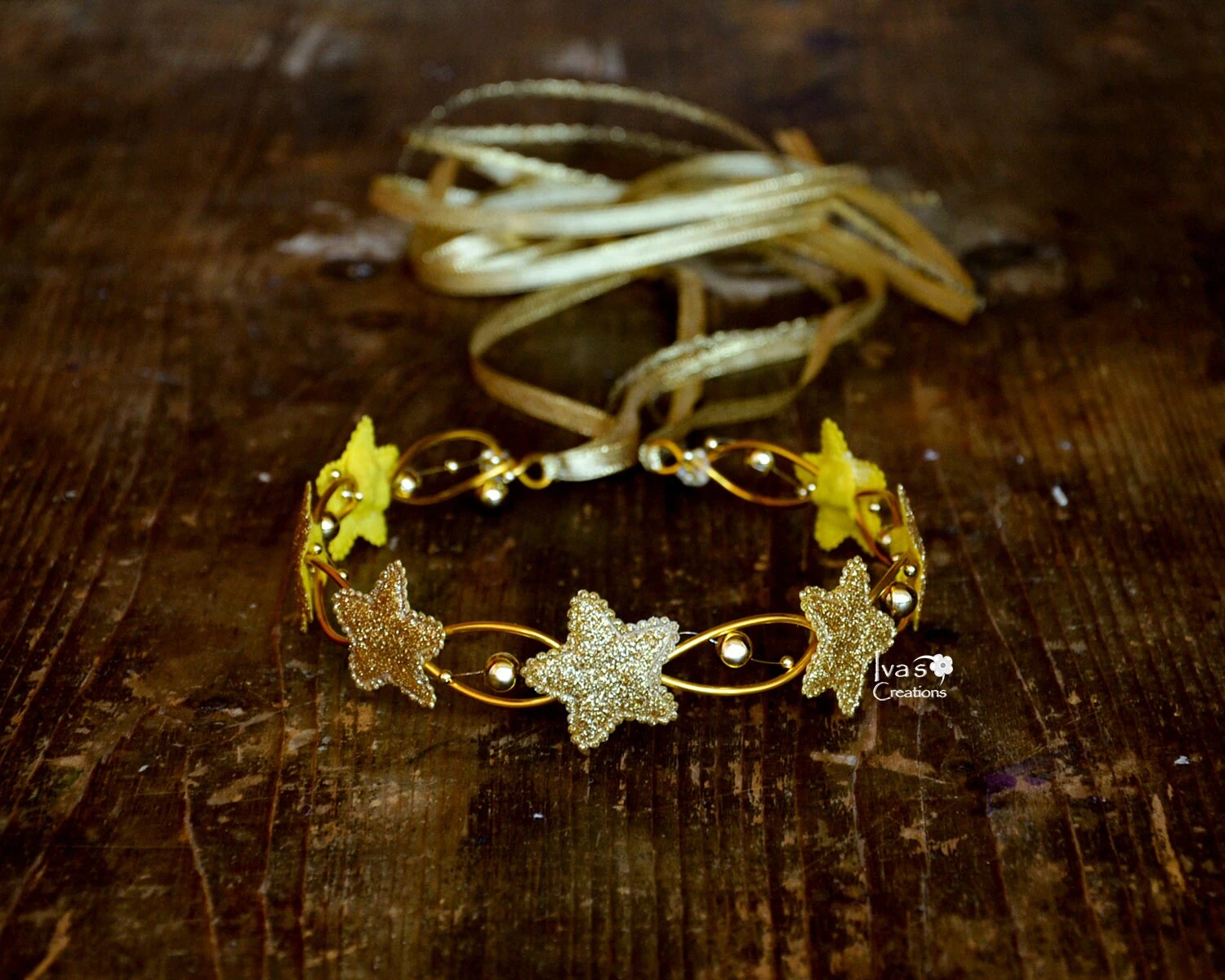 Gold Stars Crown, Gold Hair Crown, Christmas Party, Silver Stars Headband, Girl Hair Wreath, Glitter Halo, Princess Headdress, Gold Wedding 5 Gold Stars Crown, Gold Hair Crown, Christmas Party, Silver Stars Headband, Girl Hair Wreath, Glitter Halo, Princess Headdress, Gold Wedding - Image 3