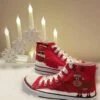 Christmas Shoes, Custom Christmas Trainers, Red High Top Canvas Shoes, Personalised Christmas Gift, Custom Hightop Trainers