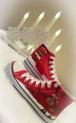 Christmas Shoes, Custom Christmas Trainers, Red High Top Canvas Shoes, Personalised Christmas Gift, Custom Hightop Trainers -Cheap Bags & Purses Store il fullxfull.2126237429 pxhu