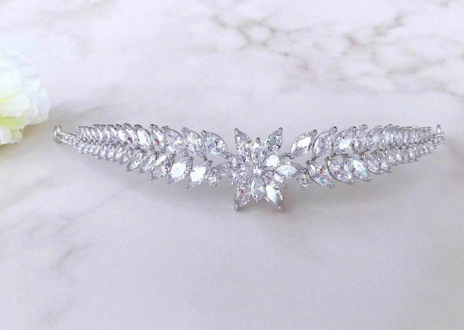 Snowflake Tiara, Silver Cubic Zircon Crown For Wedding, Bridal Hair Accessories,Brides Crown, Bridal Hairpiece, Winter Wedding, Christmas 8 Snowflake Tiara, Silver Cubic Zircon Crown For Wedding, Bridal Hair Accessories,Brides Crown, Bridal Hairpiece, Winter Wedding, Christmas - Image 6