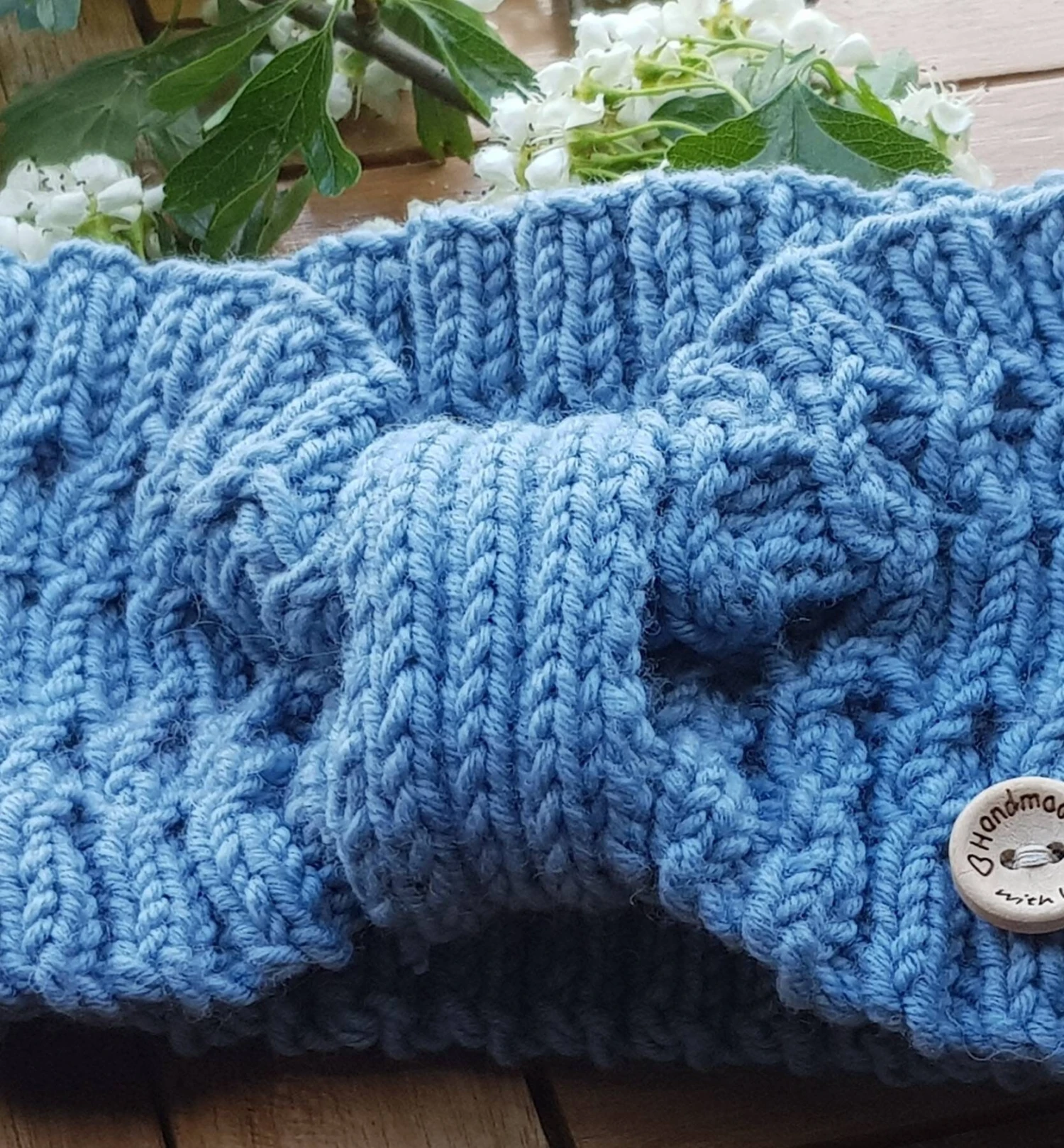 Hand Knitted Womens Blue Headband, In Merino Yarn. Twisted Rib. Handmade Gift For Her, Christmas, Birthday. To Order 18 Colours 3 Sizes 6 Hand Knitted Womens Blue Headband, In Merino Yarn. Twisted Rib. Handmade Gift For Her, Christmas, Birthday. To Order 18 Colours 3 Sizes - Image 4