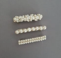 Set Of 3 Pearl Hair Slides, Pearl Barrettes, Hair Slides, Christmas Present, Girls Gift, Womans Gift, Pearl Hair Accessory, Stocking Filler -Cheap Bags & Purses Store il fullxfull.2350683549 diqp
