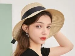 Vintage Summer Straw Hat, Beach Hat With Bow, Sun Visor Hat, Summer Hat With Ribbon, UV Protection, Fashion Sun Hat,Christmas Gift -Cheap Bags & Purses Store il fullxfull.2379144290 je9g