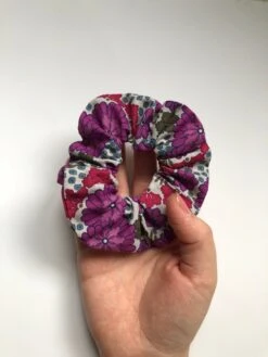 Purple And Blue Themed Flower Floral Pattered 100% Cotton Hair Scrunchies Stocking Filler Christmas -Cheap Bags & Purses Store il fullxfull.2479322589 px4b