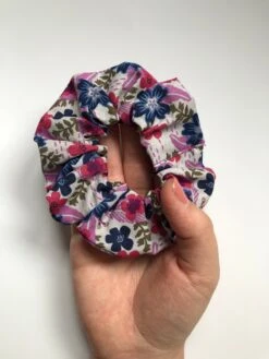 Purple And Blue Themed Flower Floral Pattered 100% Cotton Hair Scrunchies Stocking Filler Christmas -Cheap Bags & Purses Store il fullxfull.2479322775 e2x3