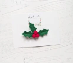 Christmas Holly Hair Clip, Christmas Girl Gift, Novelty Hair Clip, Holly Head Piece, Felt Holly Barrette, Pigtail Set -Cheap Bags & Purses Store il fullxfull.2491697195 j3ch