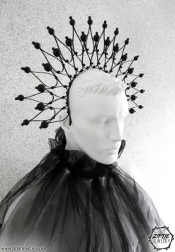 Black Halo Crown / Spike Crown With Beads / Black Tiara / Black Fascinator / Birthday Crown/ Christmas Crown -Cheap Bags & Purses Store il fullxfull.2567331542 74uj