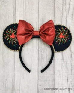 Christmas Fireworks Inspired Minnie Ears, Very Merry Christmas Disney Ears, Mickey Ears