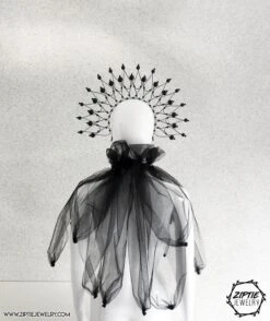 Black Halo Crown / Spike Crown With Beads / Black Tiara / Black Fascinator / Birthday Crown/ Christmas Crown -Cheap Bags & Purses Store il fullxfull.2614986997 h8a3