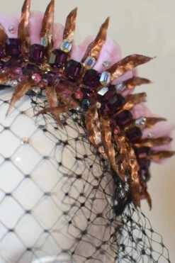 Glam Veil Headpiece With Festive Golden Foliage, Pink Flowers, Sparkly Vintage Swarovski Crystals, Beading, Burlesque, Perfect 4 Christmas. 18 Glam Veil Headpiece With Festive Golden Foliage, Pink Flowers, Sparkly Vintage Swarovski Crystals, Beading, Burlesque, Perfect 4 Christmas. -Cheap Bags & Purses Store il fullxfull.2656259462 cdf8