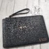 Personalised Bag, Personalised Make Up, Wristlet/Wallet, Vegan Bag, PU Imitation Leather, Zipped Case, Initials, Black Bag, Christmas Gift, -Cheap Bags & Purses Store il fullxfull.2716037431 jegl