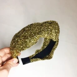 Gold Sparkly Knot Headband, Ladies Headband, Gold Glitz Headband, Party Headband, Tinsel Headband, Christmas Headband, Wedding Headband -Cheap Bags & Purses Store il fullxfull.2727414279 6j0d