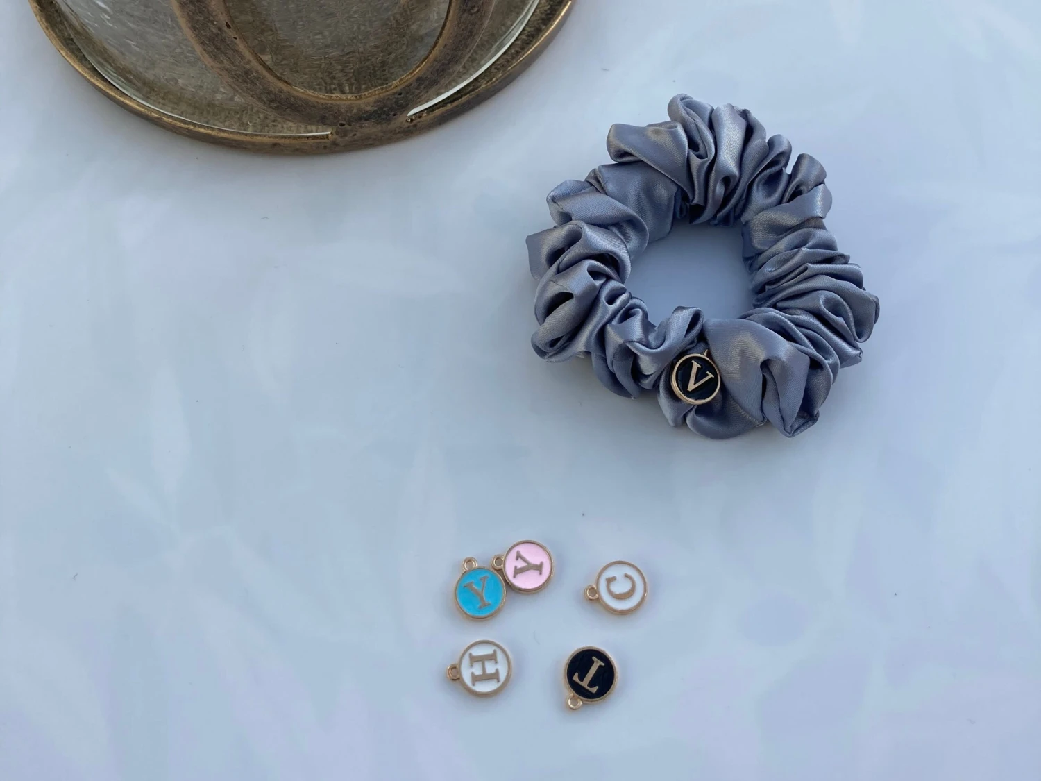 Grey Satin Hair Scrunchie, Hair Scrunchie, Giant Scrunchie, Gift Idea, Personalised Present, Gift For Her, Christmas Presents 7 Grey Satin Hair Scrunchie, Hair Scrunchie, Giant Scrunchie, Gift Idea, Personalised Present, Gift For Her, Christmas Presents - Image 5