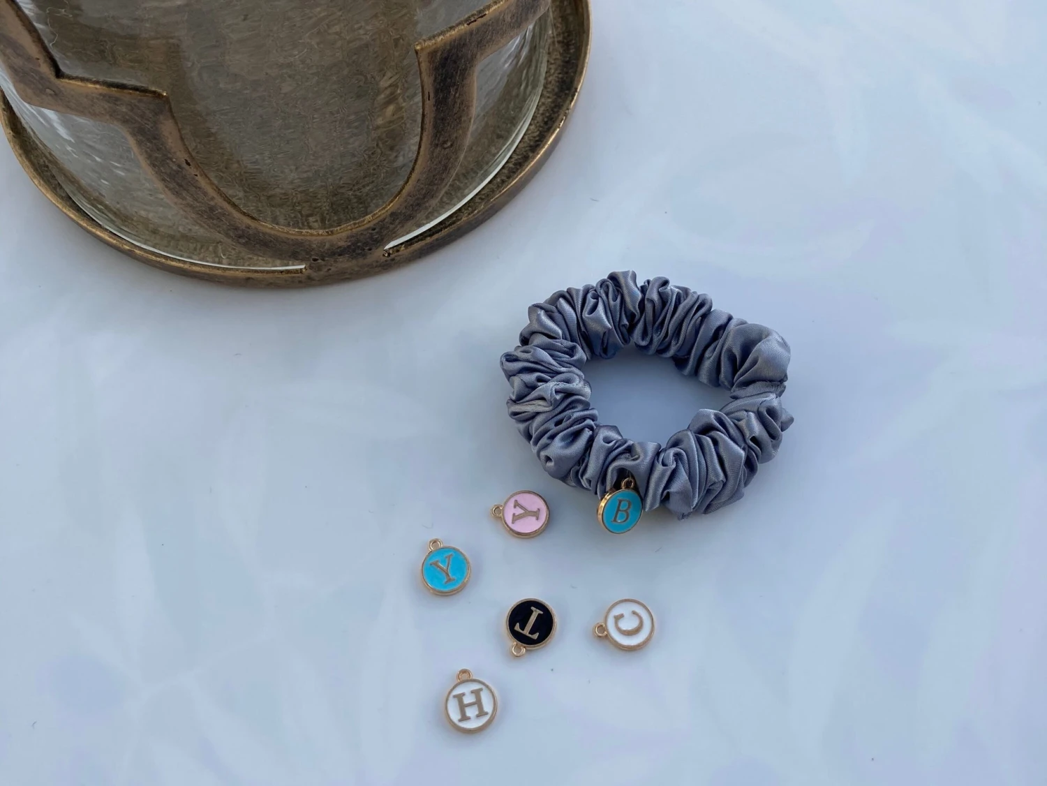 Grey Satin Hair Scrunchie, Hair Scrunchie, Giant Scrunchie, Gift Idea, Personalised Present, Gift For Her, Christmas Presents 8 Grey Satin Hair Scrunchie, Hair Scrunchie, Giant Scrunchie, Gift Idea, Personalised Present, Gift For Her, Christmas Presents - Image 6