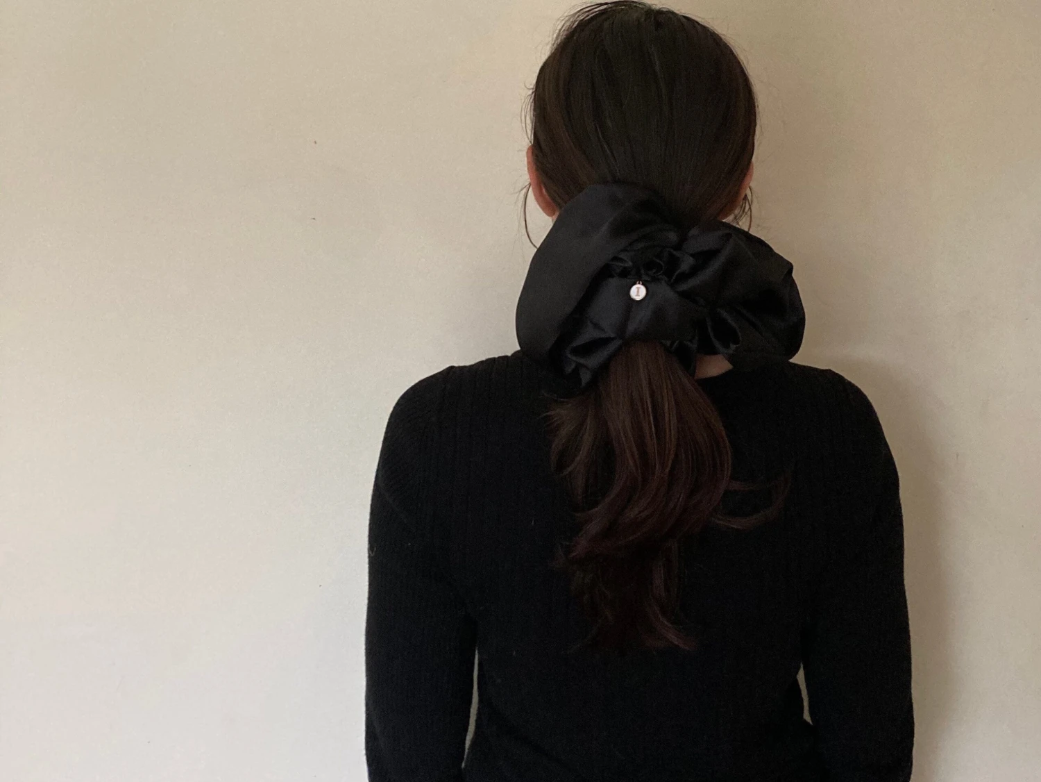 Black Satin Hair Scrunchie, Hair Scrunchie, Giant Scrunchie, Gift Idea, Personalised Present, Gift For Her, Christmas Presents 9 Black Satin Hair Scrunchie, Hair Scrunchie, Giant Scrunchie, Gift Idea, Personalised Present, Gift For Her, Christmas Presents - Image 7