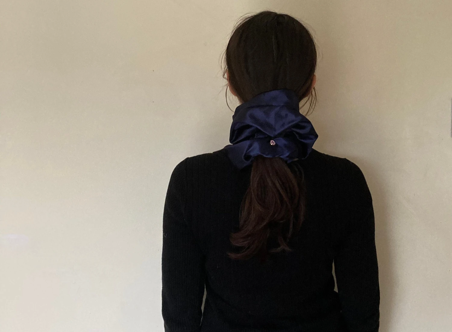 Navy Satin Hair Scrunchie, Hair Scrunchie, Giant Scrunchie, Gift Idea, Personalised Present, Gift For Her, Christmas Presents 9 Navy Satin Hair Scrunchie, Hair Scrunchie, Giant Scrunchie, Gift Idea, Personalised Present, Gift For Her, Christmas Presents - Image 7