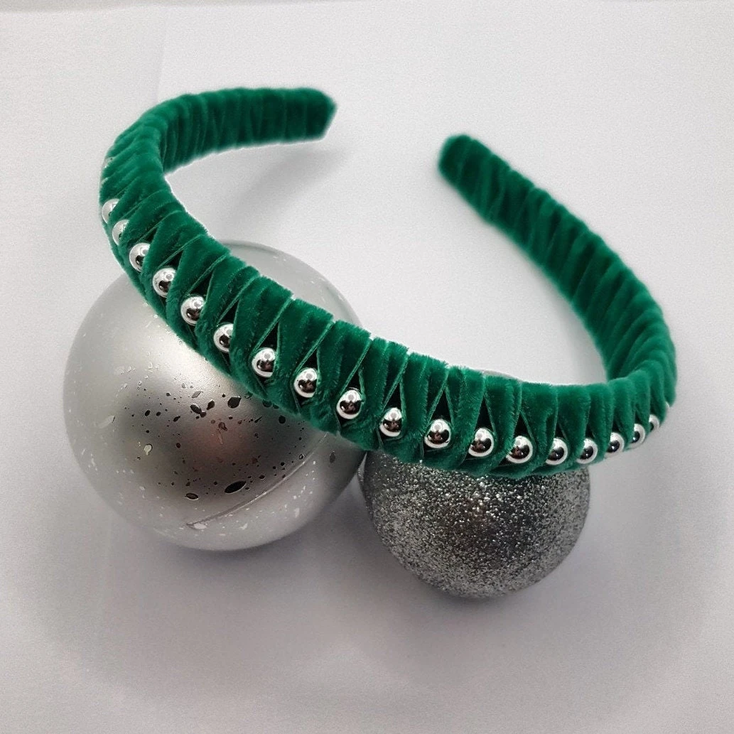 Red Velvet Hairband, Festive Headband, Christmas Hairband, Luxury Secret Santa Gift For Women, Xmas Stocking Filler 6 Red Velvet Hairband, Festive Headband, Christmas Hairband, Luxury Secret Santa Gift For Women, Xmas Stocking Filler - Image 4