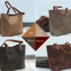 Christmas Sale Women’s Leather Tote Bag, Leather MacBook Tote Bag, Distressed Leather Personalized Shoulder Bag, Tote Bag For Her