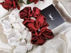 Silk Scrunchie SET, SILK Hair Tie, Satin Silk Scrunchies, CHRISTMAS Gift, Hair Band, Headbands, Secret Santa, Stocking Filler, Vegan Hair Uk