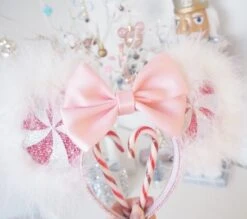 Fluffy Candy Cane Minnie Mouse Ears With Satin Bow - Xmas Headband Christmas Minnie Headband - Christmas Accessories - Magical Headbands -Cheap Bags & Purses Store il fullxfull.3166041960 f0d4