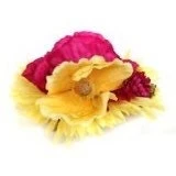 Vintage Modern Pin Up Yellow Poppies Hair Flower 1940 1950 Burlesque Cabaret Wedding Birthday Christmas Gift Accessories.