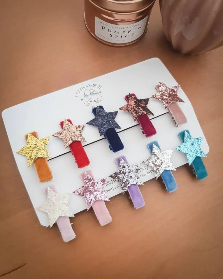 Star Hair Clips, Baby Hair Clips, Christmas Hair Clips, Velvet Hair Clips, Toddler Hair Clips, Star Fringe Clip, Glitter Clips, Sparkly Star 4 Star Hair Clips, Baby Hair Clips, Christmas Hair Clips, Velvet Hair Clips, Toddler Hair Clips, Star Fringe Clip, Glitter Clips, Sparkly Star - Image 2