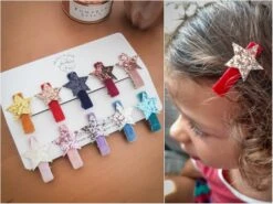 Star Hair Clips, Baby Hair Clips, Christmas Hair Clips, Velvet Hair Clips, Toddler Hair Clips, Star Fringe Clip, Glitter Clips, Sparkly Star