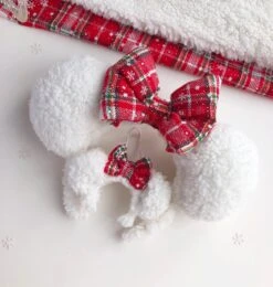 Fluffy Sherpa Red Tartan Christmas Mouse Ears -Cheap Bags & Purses Store il fullxfull.3350784656 po6k