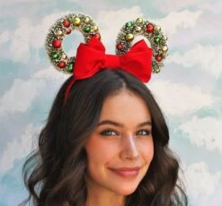 Red VELVET Classic Flocked Christmas Wreath Mickey Ears 9 Red VELVET Classic Flocked Christmas Wreath Mickey Ears -Cheap Bags & Purses Store il fullxfull.3354258182 957y
