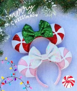 Peppermint Swirl Christmas Mouse Ears