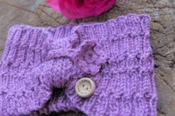 Hand Knitted Woman's Or Girls Knitted Luxury Lilac Baby Alpaca And Silk Headband. Handmade Gift For Her, Christmas, Birthday. Ready To Ship