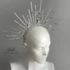 Wedding Silver Halo Crown, Moon Stars Headpiece, Gothic Wedding Crown Headdres, Celestial Headpiece, Christmas Angel Halo, Aquarius Jewelry