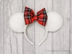 Cream Cable Knit Minnie Ears, Holiday Sweater Mouse Ears, Christmas Disney Ears