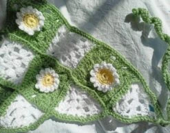 Crochet Checkered Daisy Bandana-Sage Green, Cottagecore And 70s Themed For You Or Christmas Gift For Women,Groovy/Boho For Winter And Summer -Cheap Bags & Purses Store il fullxfull.3403501478 3ki3