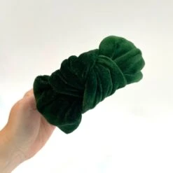 Handmade Deep Forest Green Velvet Luxury Hairband Headband - Knotted Turban Wide Fabric Alice Band Hair Christmas -Cheap Bags & Purses Store il fullxfull.3427575258 sjqa