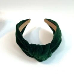 Handmade Deep Forest Green Velvet Luxury Hairband Headband - Knotted Turban Wide Fabric Alice Band Hair Christmas -Cheap Bags & Purses Store il fullxfull.3427575482 20ti